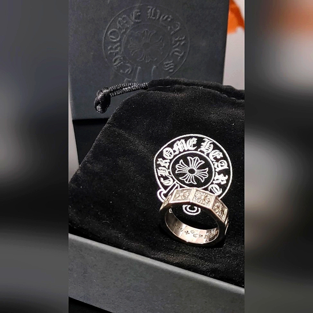 Chrome Hearts Sterling, Silver Ring Cemetery Cross Ring size 9. 2019